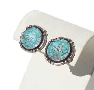 Vintage Sterling & Turquoise Southwestern Earrings - image 1