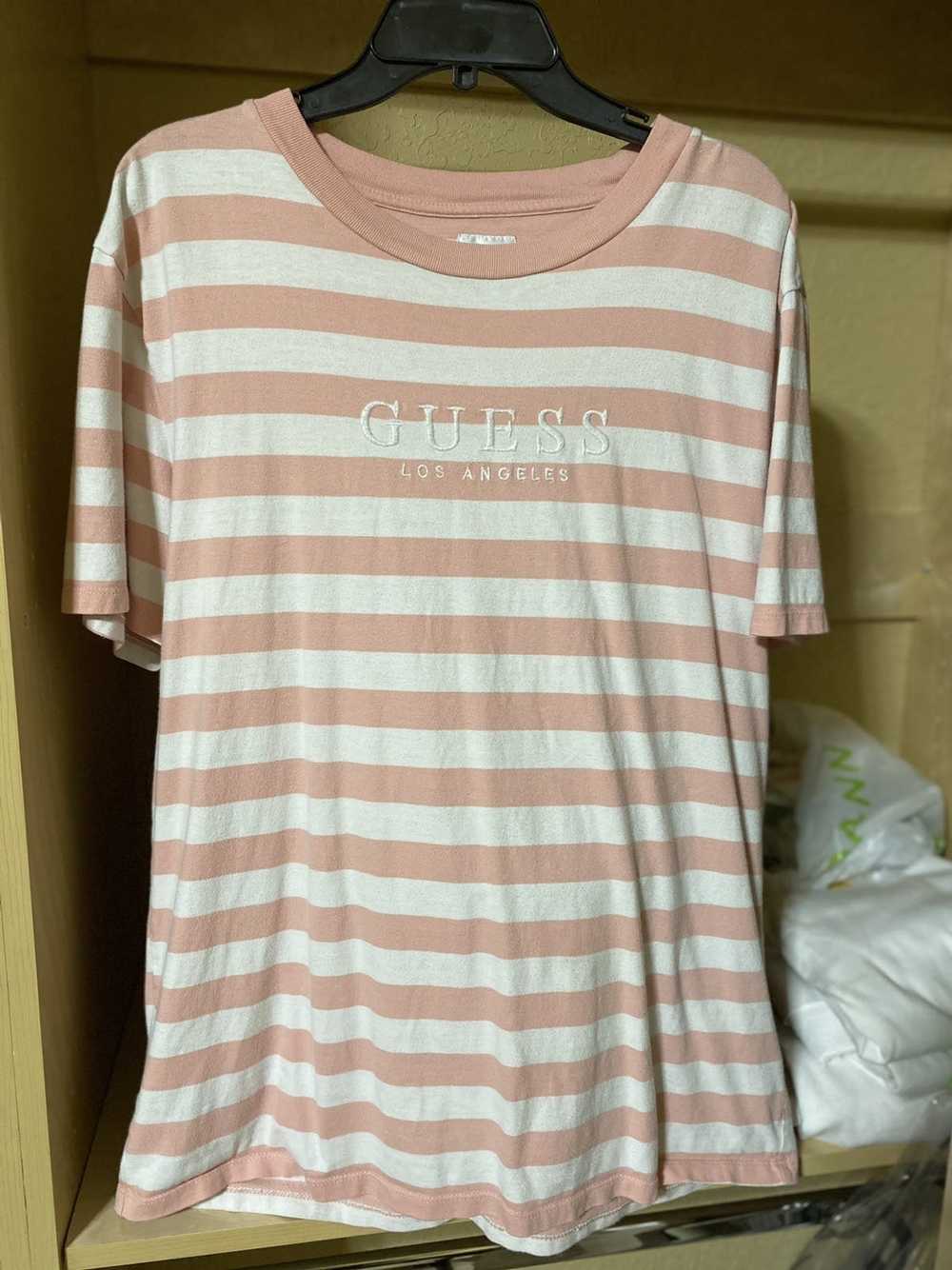 Guess × Pacsun Guess Los Angeles Pink Striped Tee - image 3