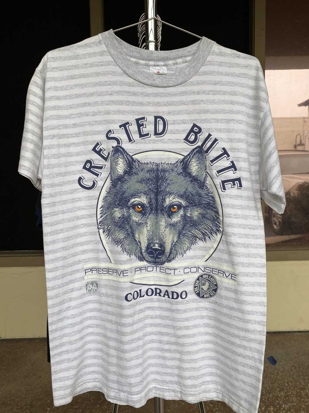 Vintage 1991 Crested Butte Colorado Wolf T-Shirt - image 1