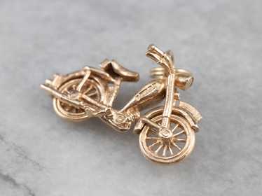 Polished Gold Motorcycle Charm - image 1