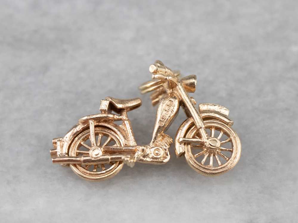 Polished Gold Motorcycle Charm - image 2