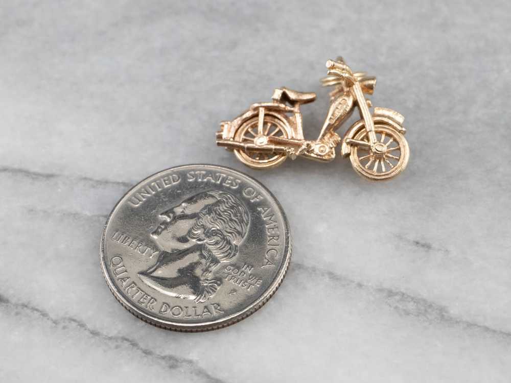 Polished Gold Motorcycle Charm - image 4