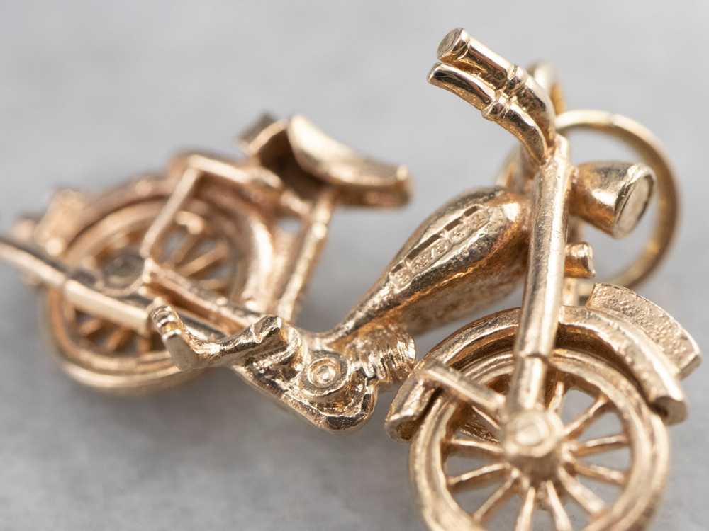 Polished Gold Motorcycle Charm - image 6
