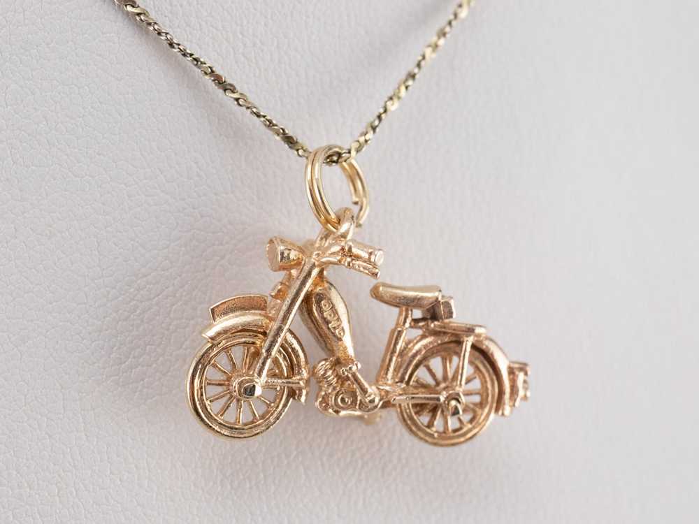 Polished Gold Motorcycle Charm - image 8