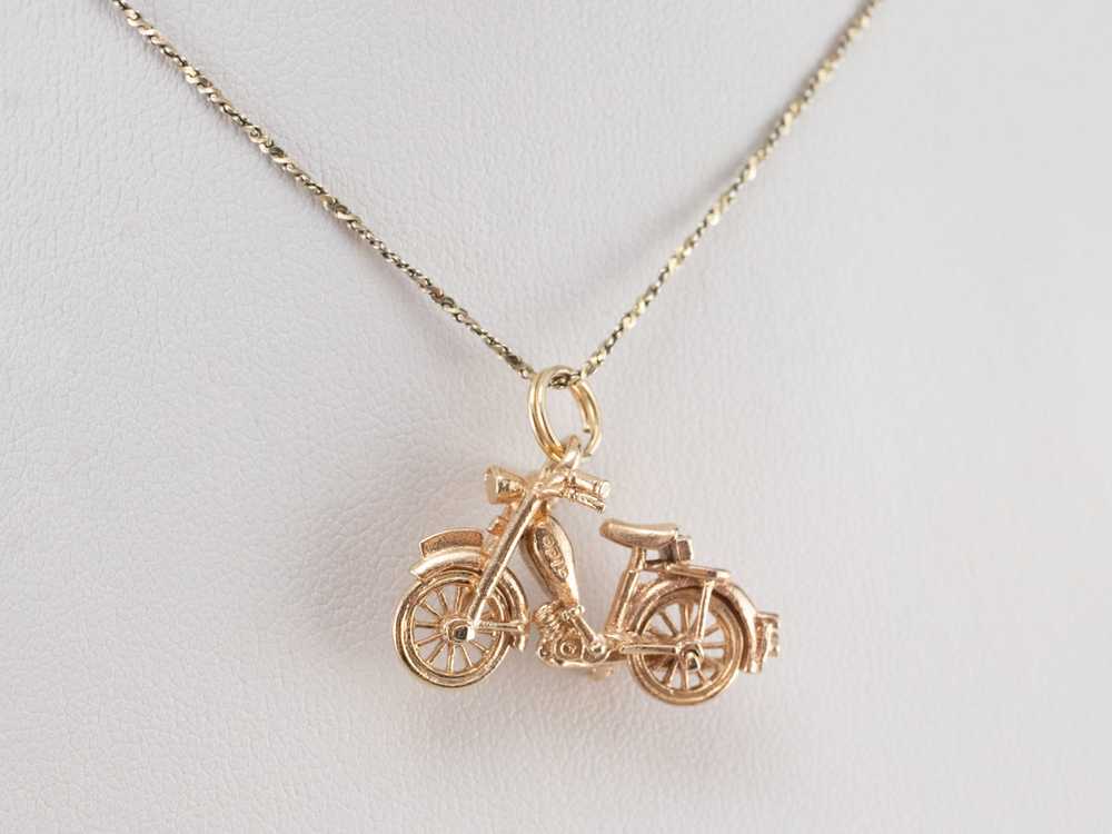 Polished Gold Motorcycle Charm - image 9