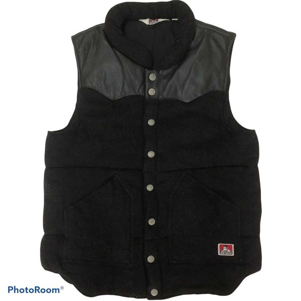 Dickies × Streetwear Ben Davis Vest Wool/Leather … - image 1