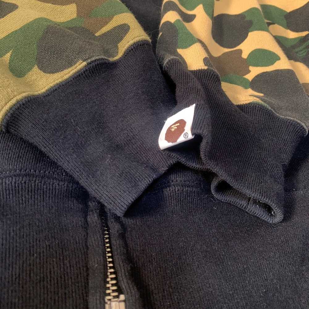 Bape BAPE full zip hoodie black Green camo/1st Ca… - image 2