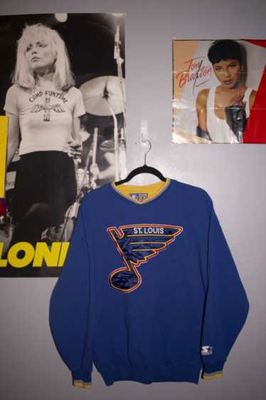 Vintage early 90s St Louis Blues Satin Starter Jacket. Men's XL