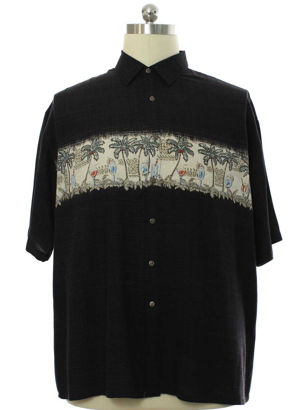 1990's Campia Moda Mens Rayon Hawaiian Style Cock… - image 1