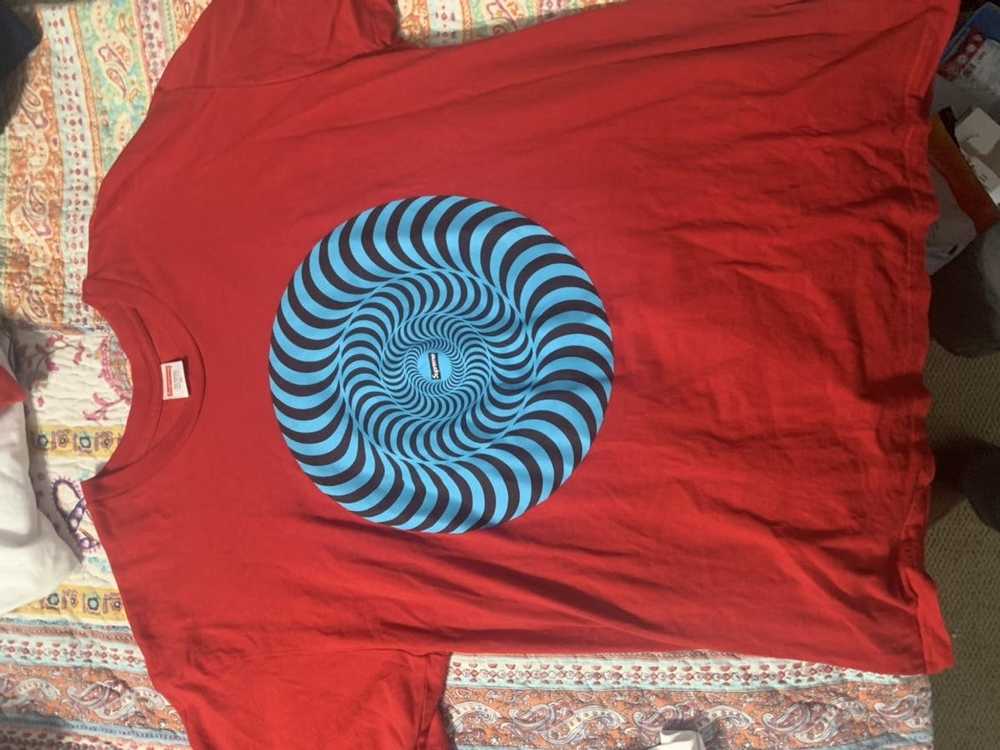 Supreme x Spitfire Wheels Classic Swirl T-Shirt Red Graphic Men's Medium  The End