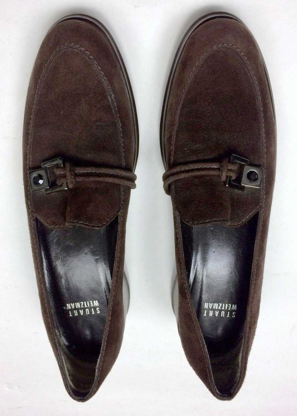 Stuart Weitzman Size 7N Brown Suede Loafers - image 2