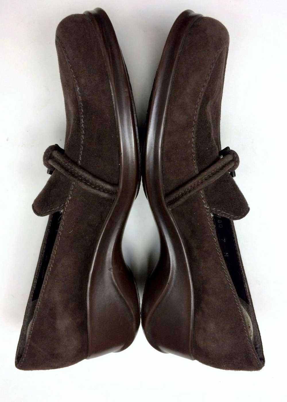 Stuart Weitzman Size 7N Brown Suede Loafers - image 3