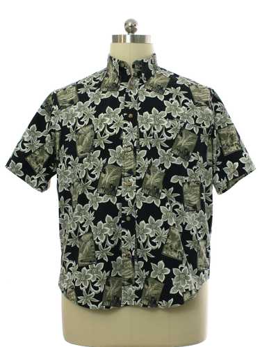 1990's Natural Issue Mens Crisp Cotton Hawaiian S… - image 1