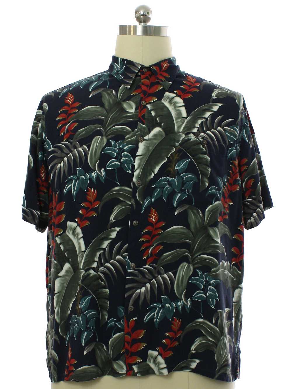 1990's Batik Bay Mens Batik Bay Rayon Hawaiian Shirt - Gem