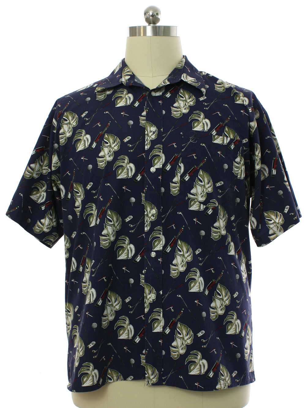 S Perruzo Mens Crisp Cotton Hawaiian Shirt Gem