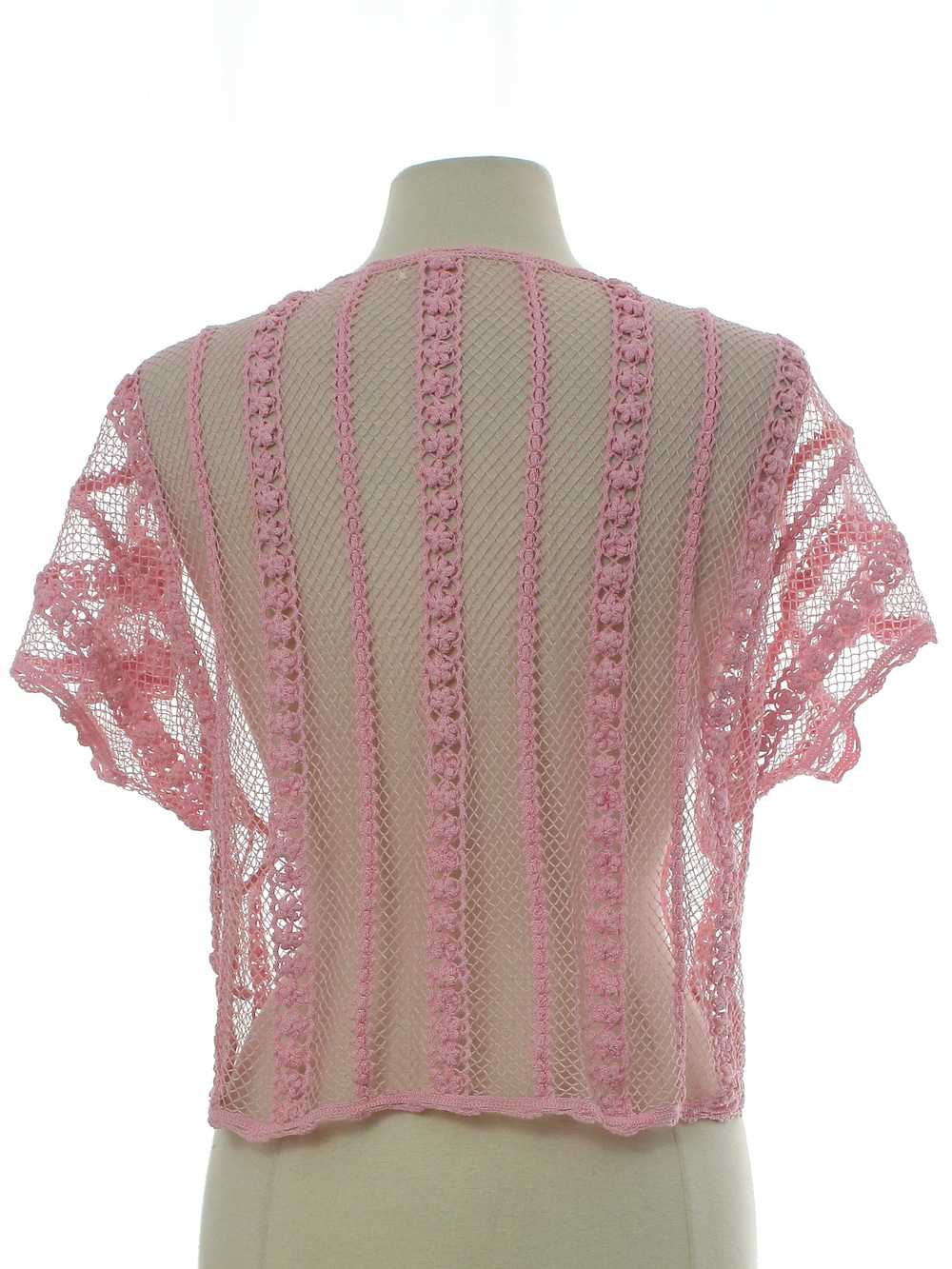 1990's Womens Sheer Crocheted Shirt - image 3