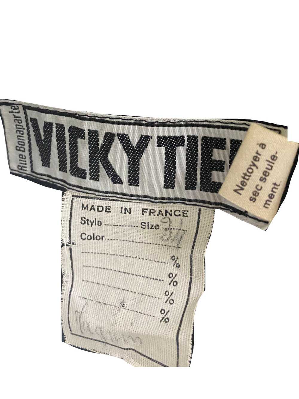 Vicky Tiel 80s Black Cut Velvet Cocktail Dress wi… - image 4