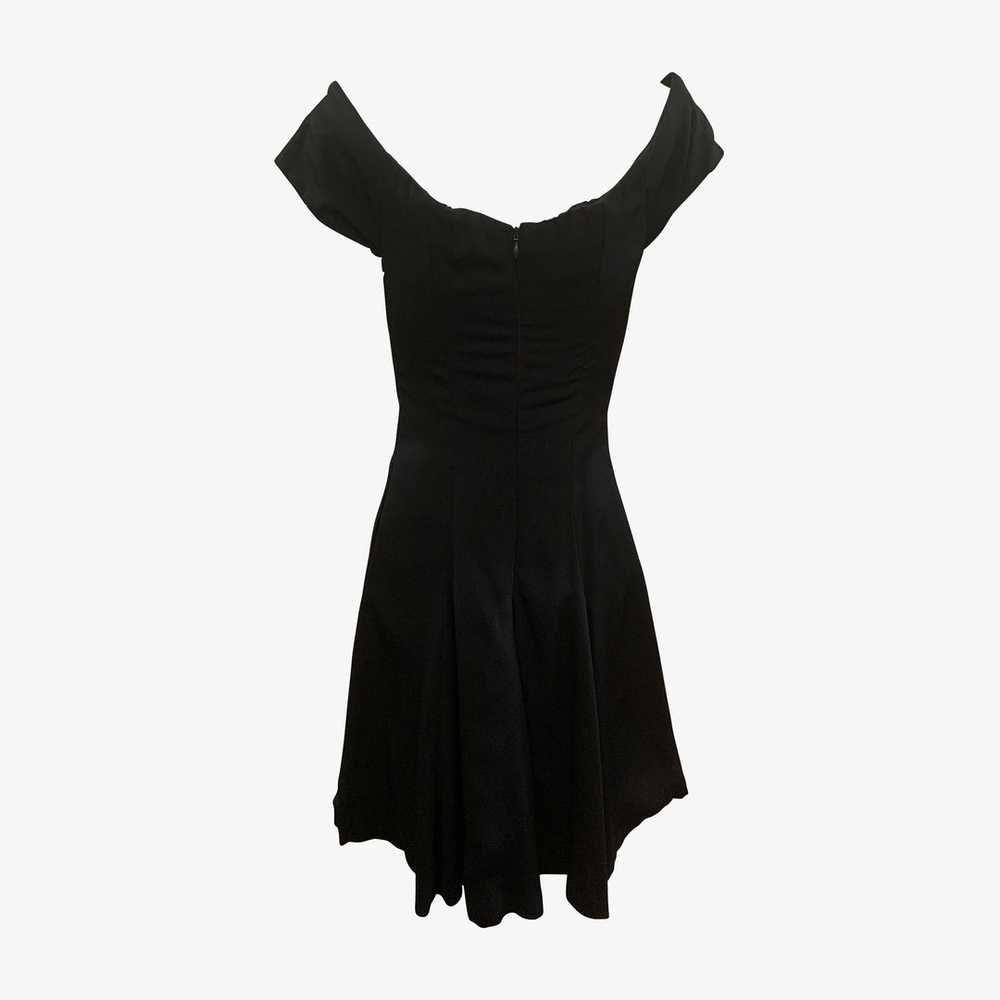 Nicole Miller 80s Black Crepe Mini Dress - image 2