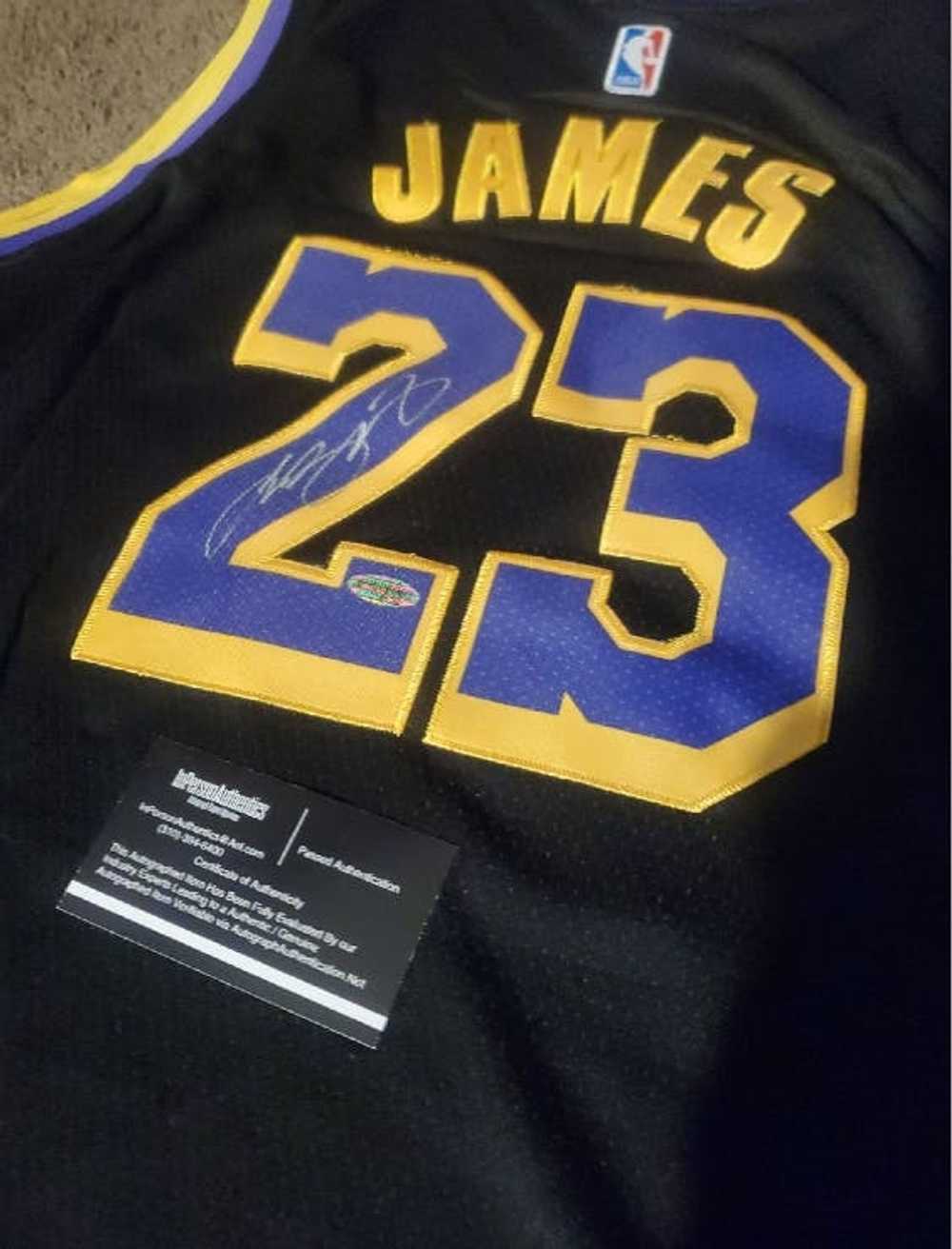 NBA LeBron autographed lakers city jersey - image 2