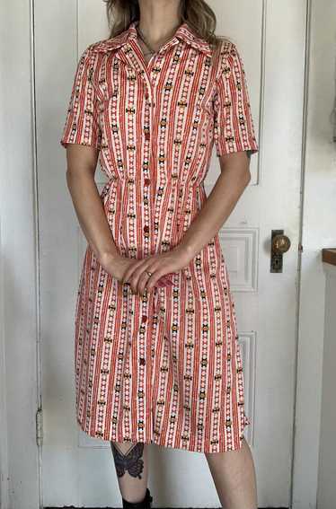Vintage 70s funky abstract printed dress!!