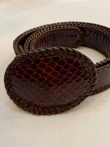 Vintage Brown snakeskin belt - image 1