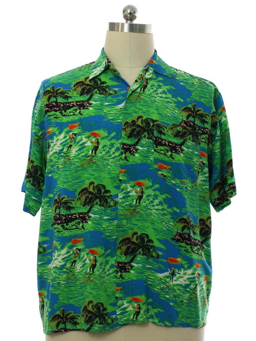 1980's Puritan Mens Rayon Hawaiian Shirt - image 1