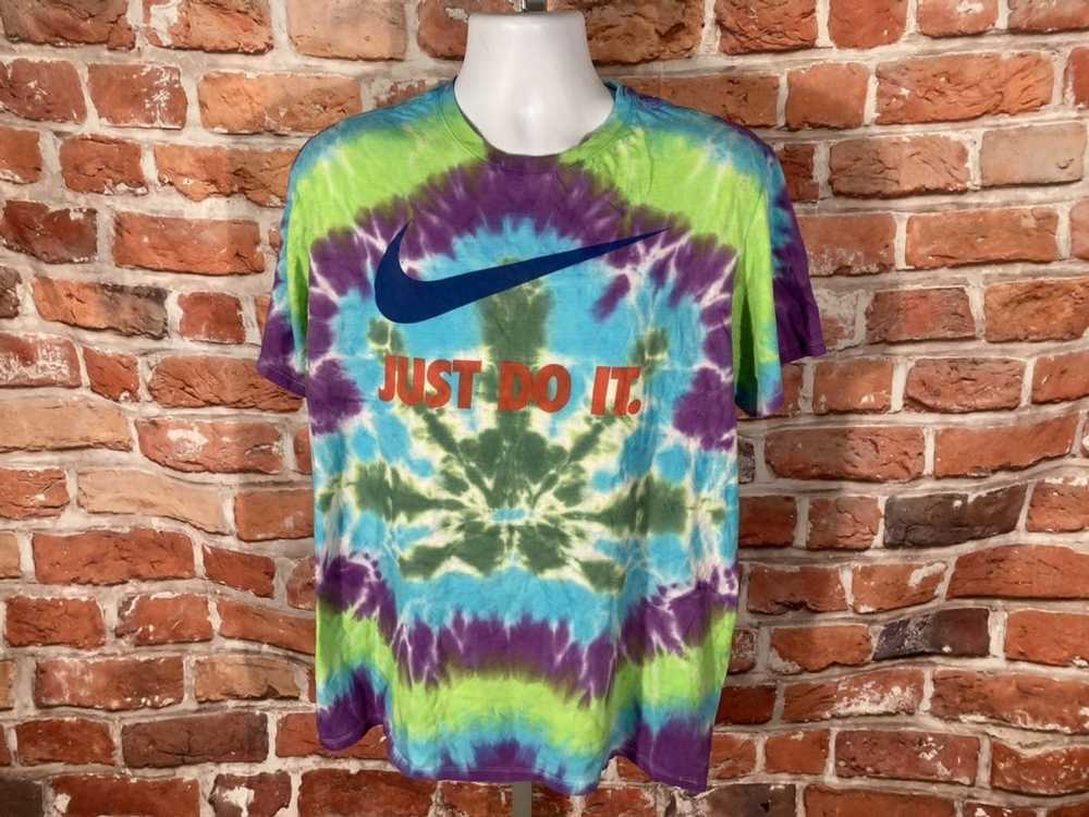 Nike Reworked Nike Tie Dye Weed Leaf Shirt - image 1