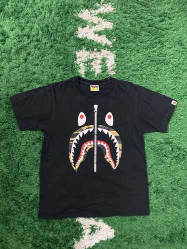 Bape shark tee gold hot sale zip