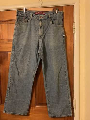 Vtg Tommy Hilfiger Flag Loop Denim Blue 90's Carpenter Jeans 36