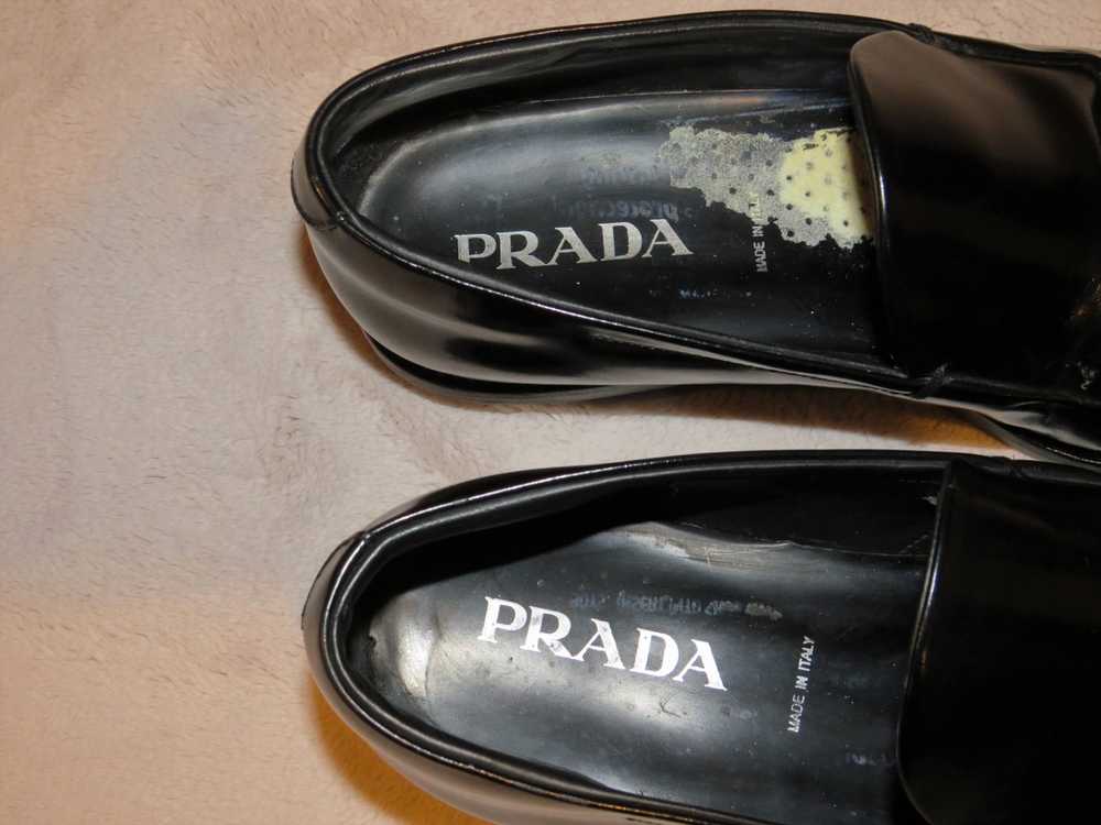 Prada Black Leather Rubber Soled Driving Loafers 7 - image 10