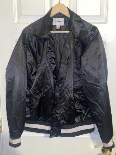 Streetwear × Varsity Jacket Black Satin Varsity J… - image 1