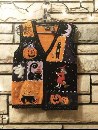 Vintage Vtg Halloween Cable Knit Sweater Vest ft. 