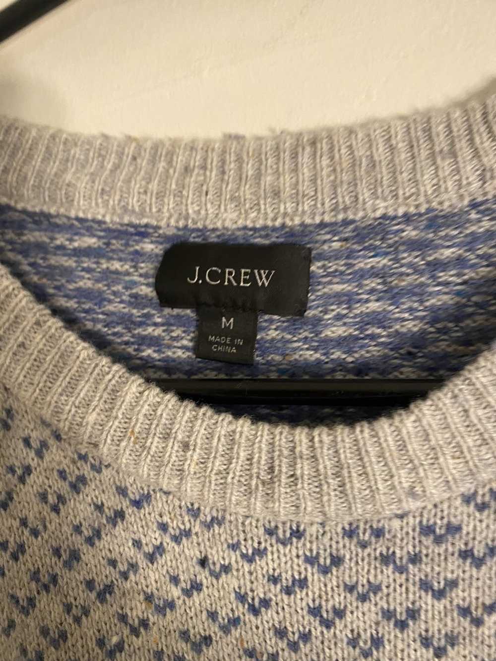 J.Crew × Vintage Patterned Grey Sweater - image 2