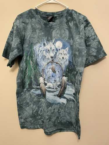 Vintage Tie Dye Wolf Shirt