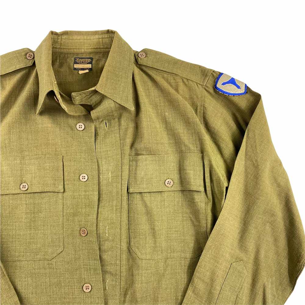 40s Chinstrap button up wool military shirts. M/L… - image 2