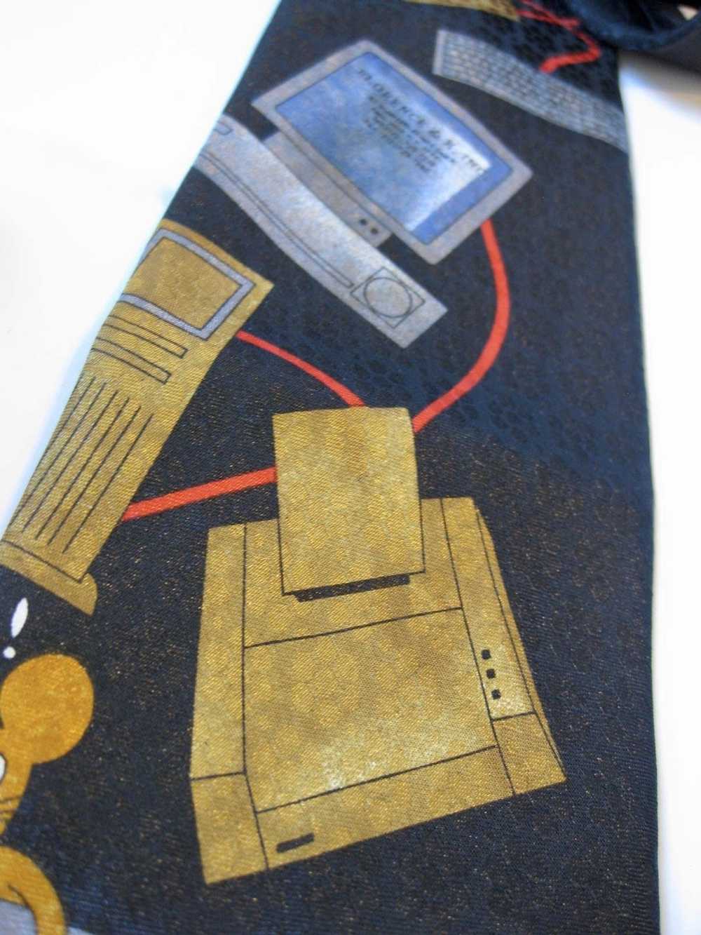 Vintage Retro Computer Tie Floppy DIsc Nerd Bill … - image 2