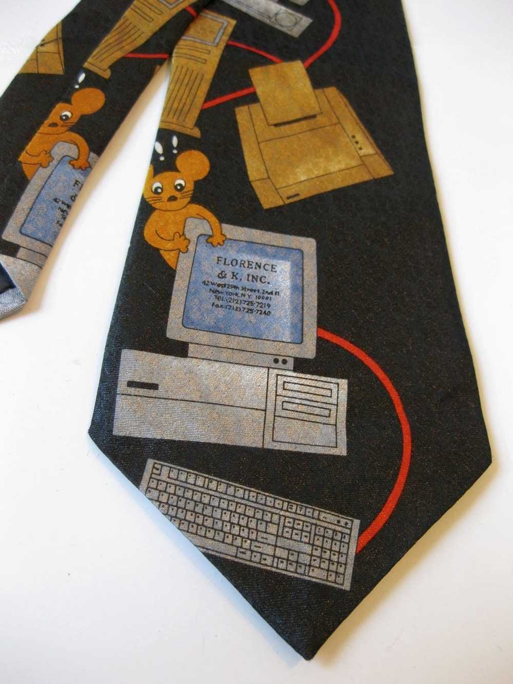 Vintage Retro Computer Tie Floppy DIsc Nerd Bill … - image 3