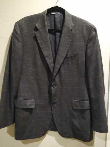 Canali Italian Made Cashmere/Silk Windowpane Desig