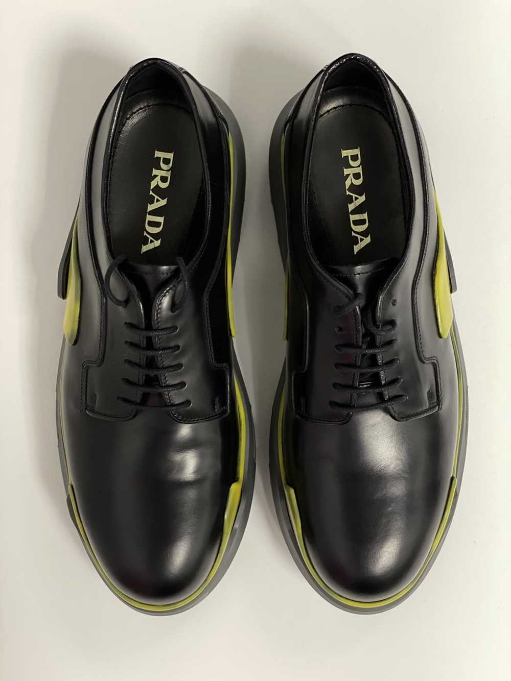 Prada Heavy-Duty Rubber Sole Leather Lace-up Shoes - image 1