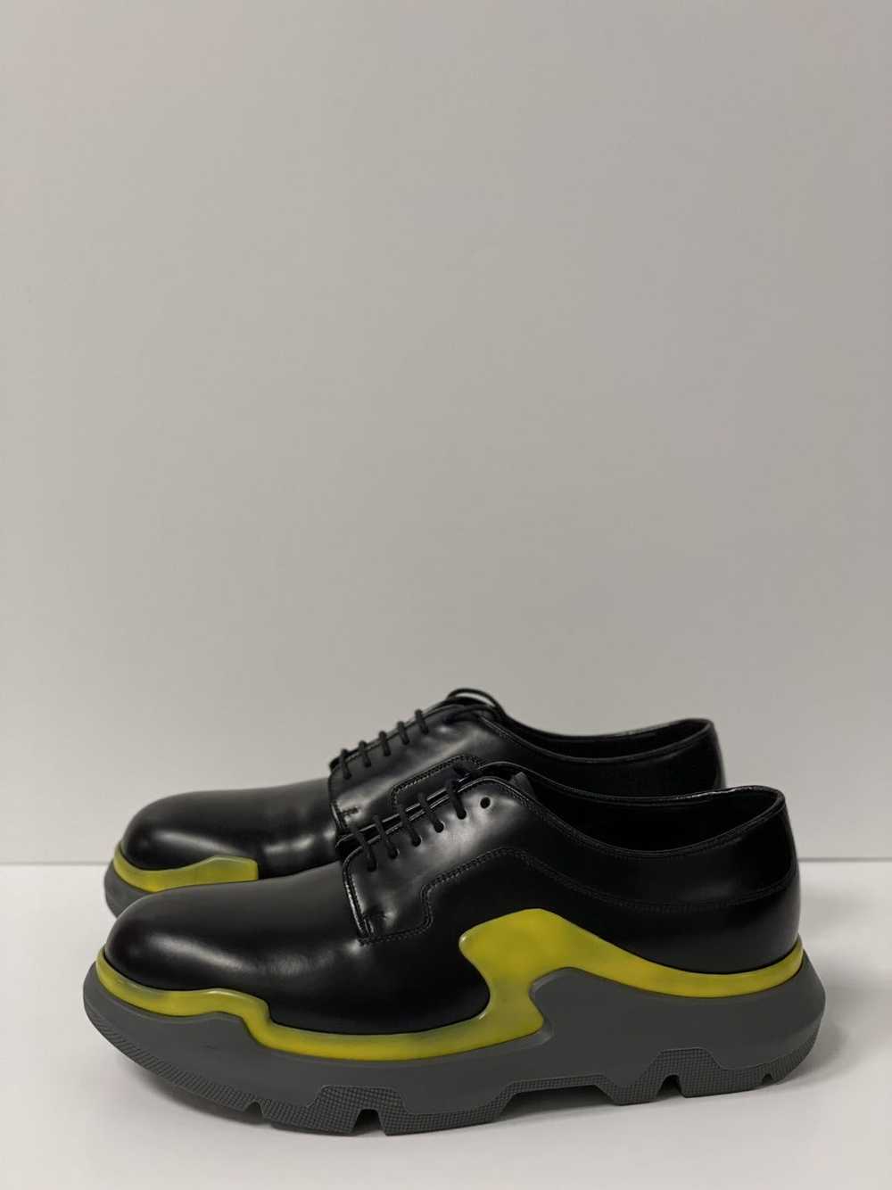 Prada Heavy-Duty Rubber Sole Leather Lace-up Shoes - image 2