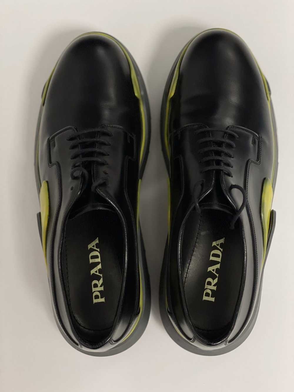 Prada Heavy-Duty Rubber Sole Leather Lace-up Shoes - image 6