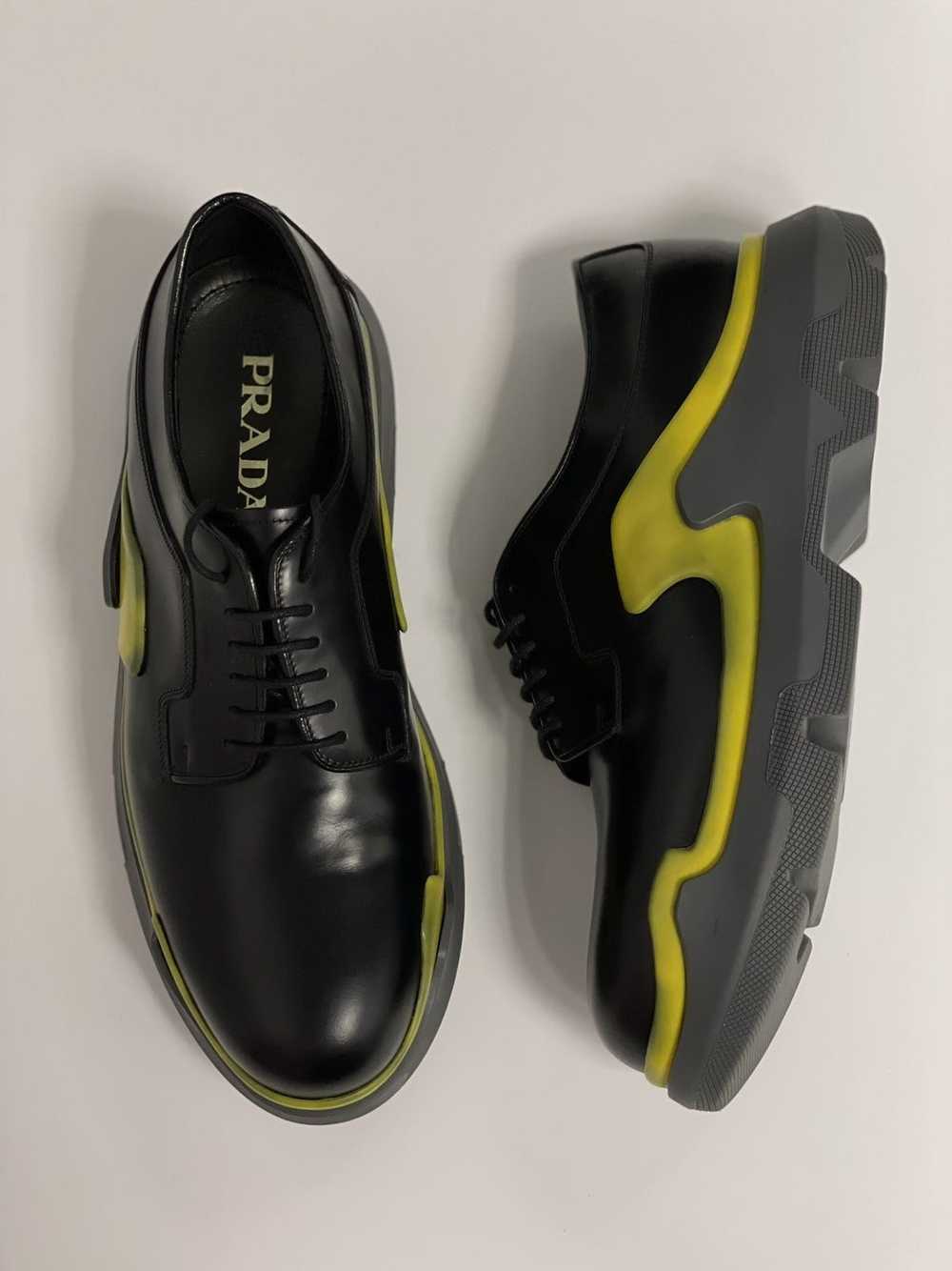 Prada Heavy-Duty Rubber Sole Leather Lace-up Shoes - image 7