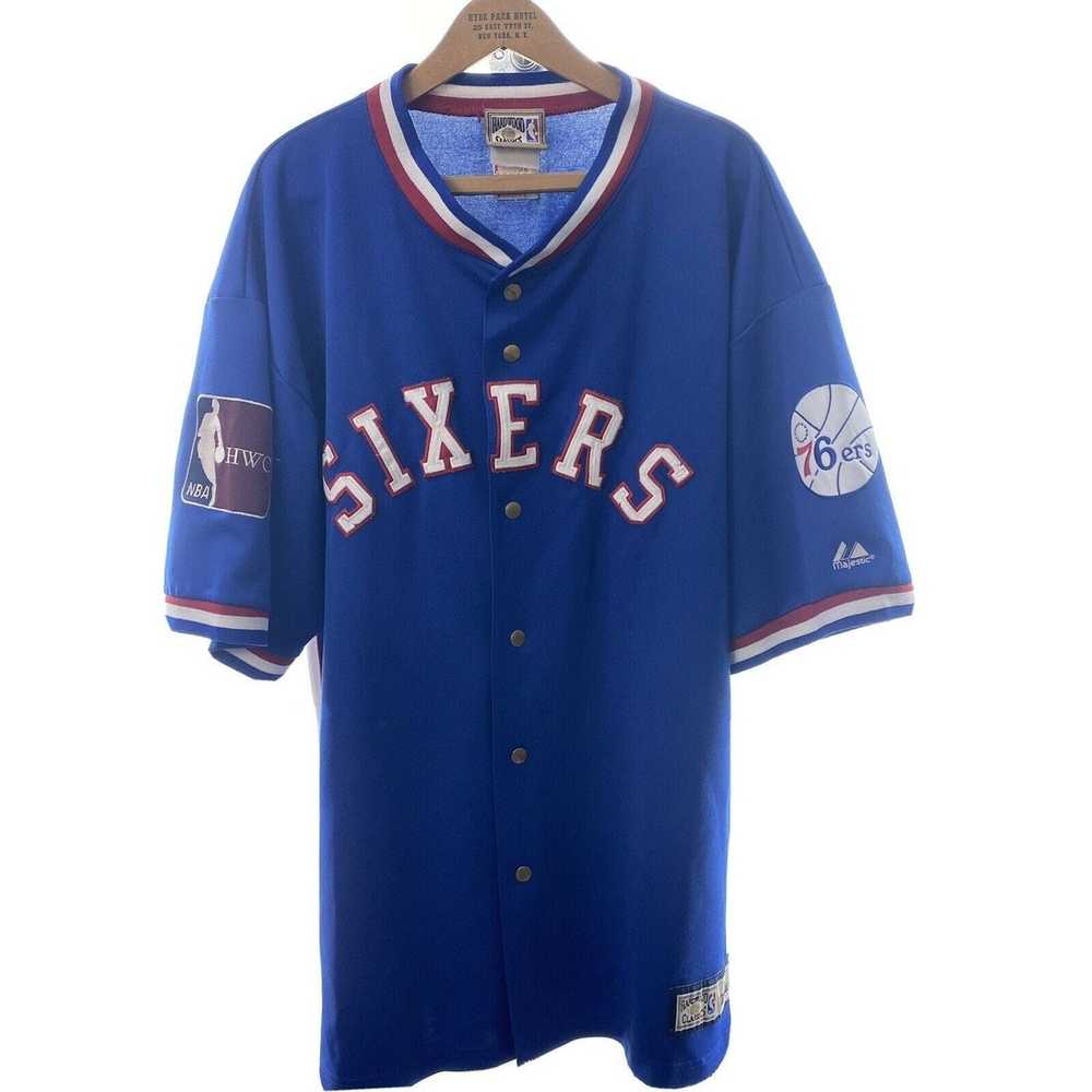 Majestic × Vintage Philadelphia Sixers XL Hardwoo… - image 1