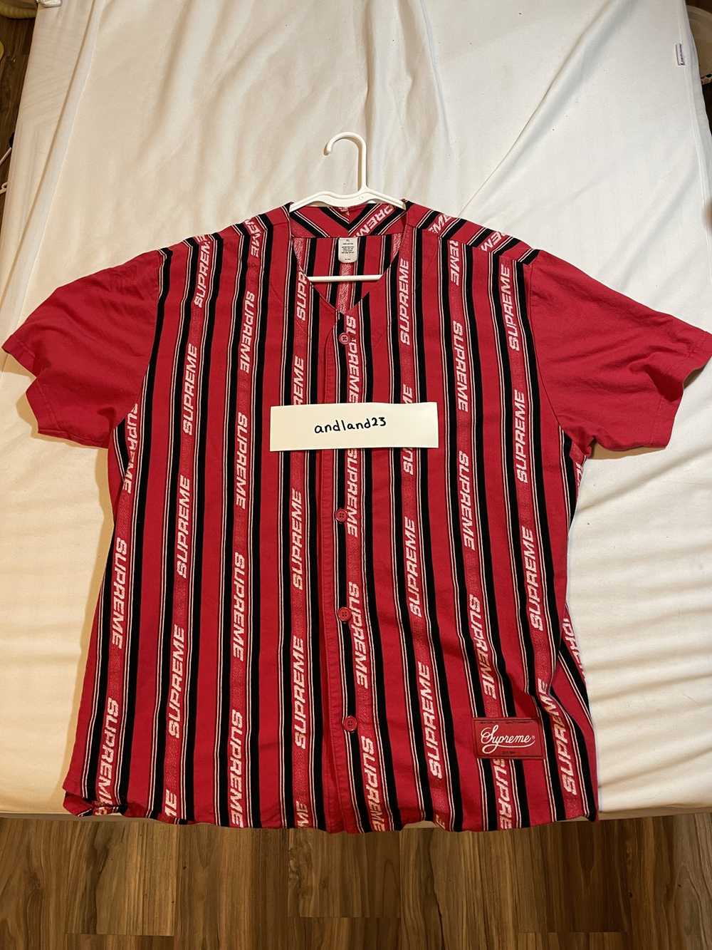 Supreme Supreme Jacquard Logo Baseball Jersey SS19 - image 1