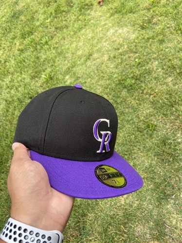 Vintage Colorado Rockies New Era Black With Purple Bill Snapback Hat Cap NWT