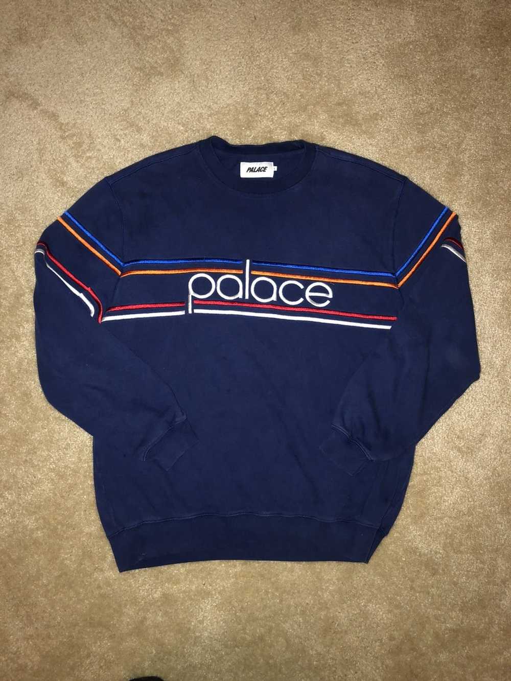 Palace stripe hotsell crew neck