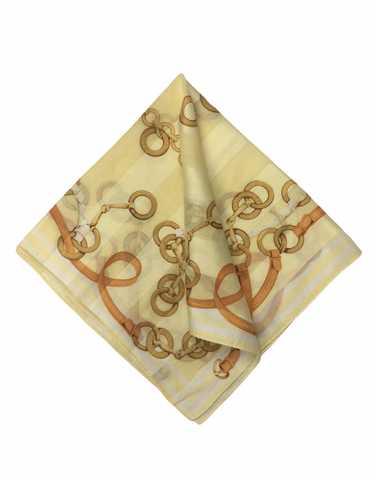 Celine × Luxury Celine Gold Silk Scarf Handkerchie