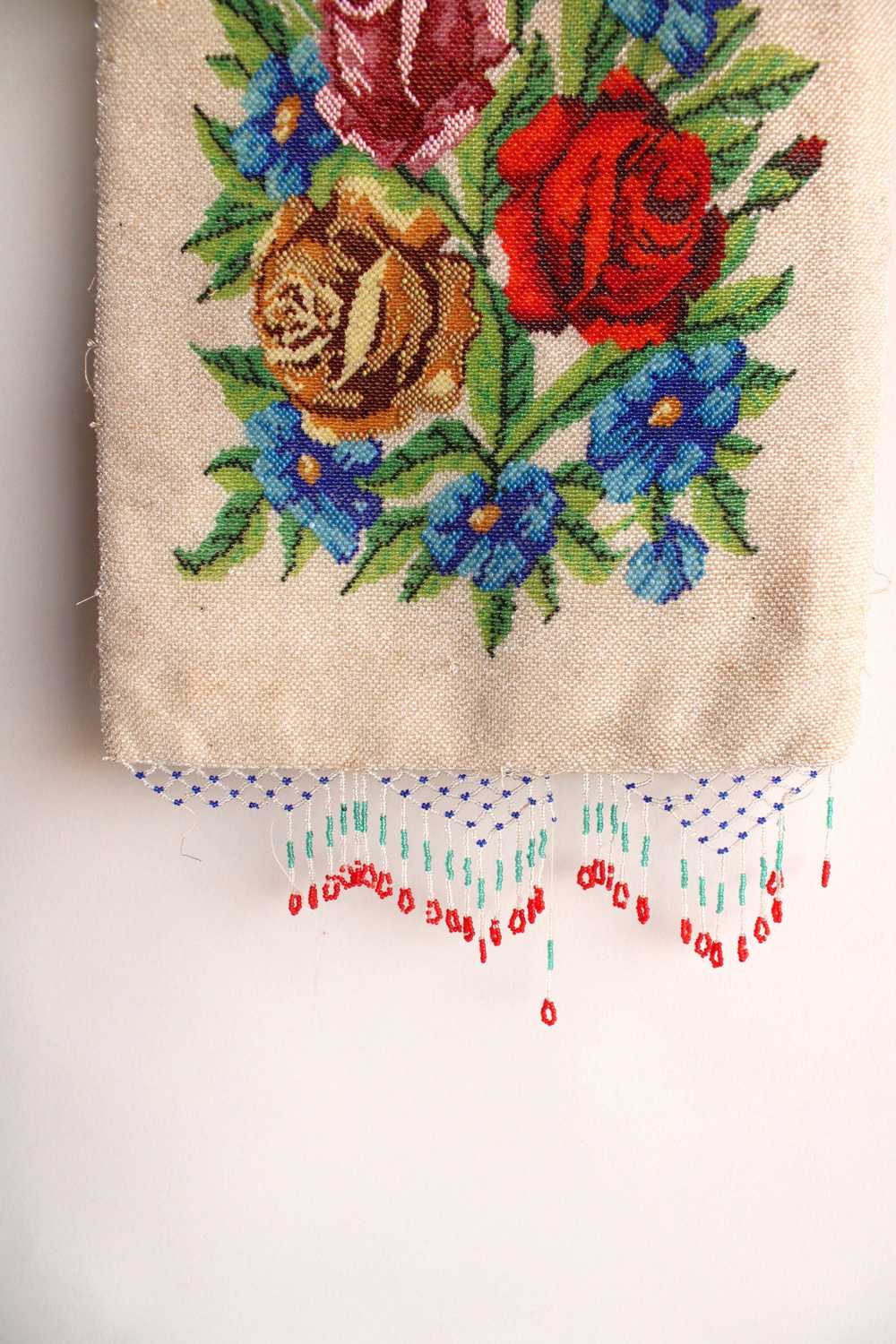 Antique 1910s Rose Microbeaded Bag - image 3