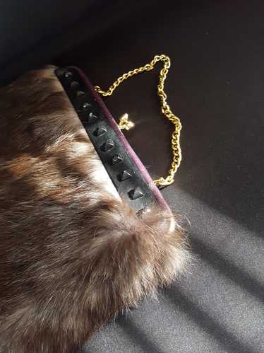 Womens Vintage Recycled Fur Wristlet Handbags Purs