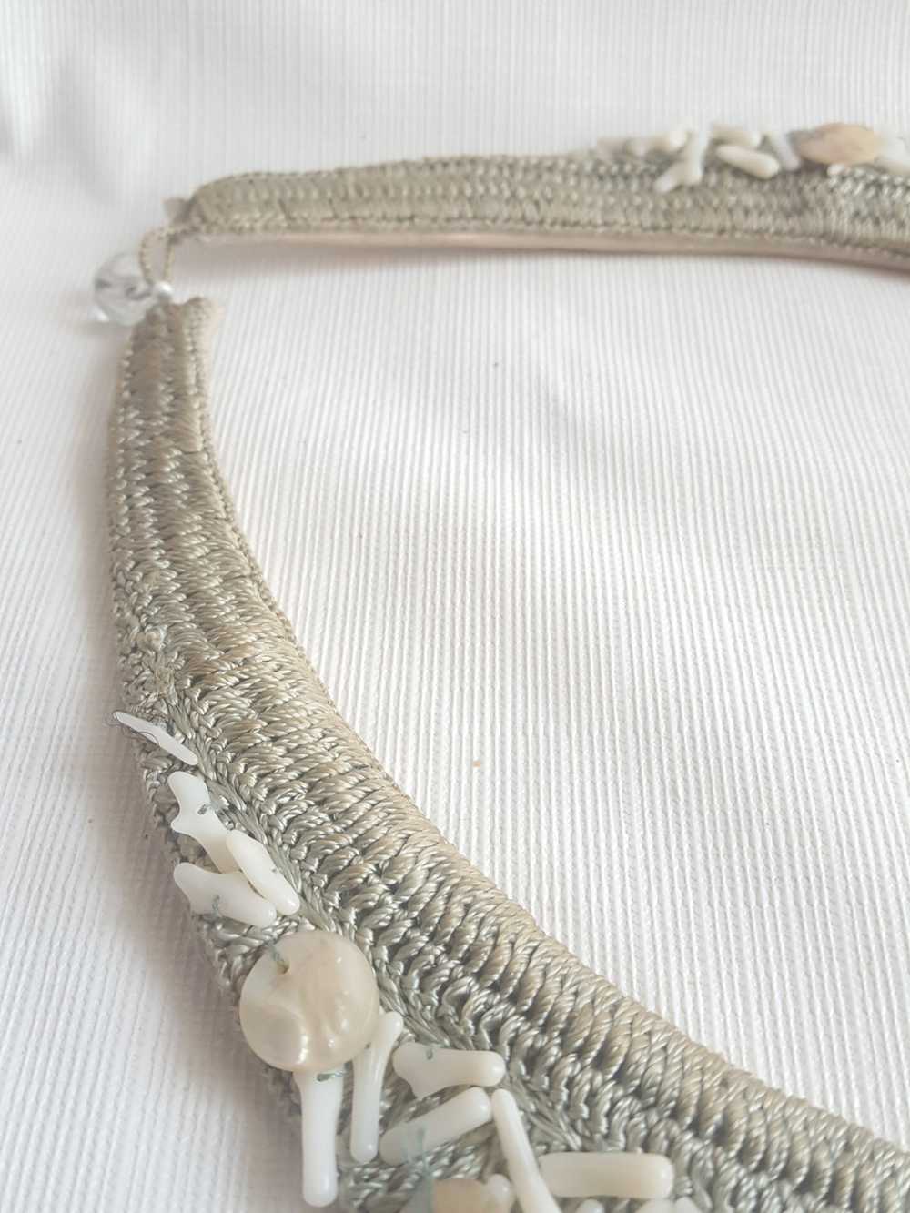 Armani Collezioni Silk Crochet Beaded Bib Necklace - image 5